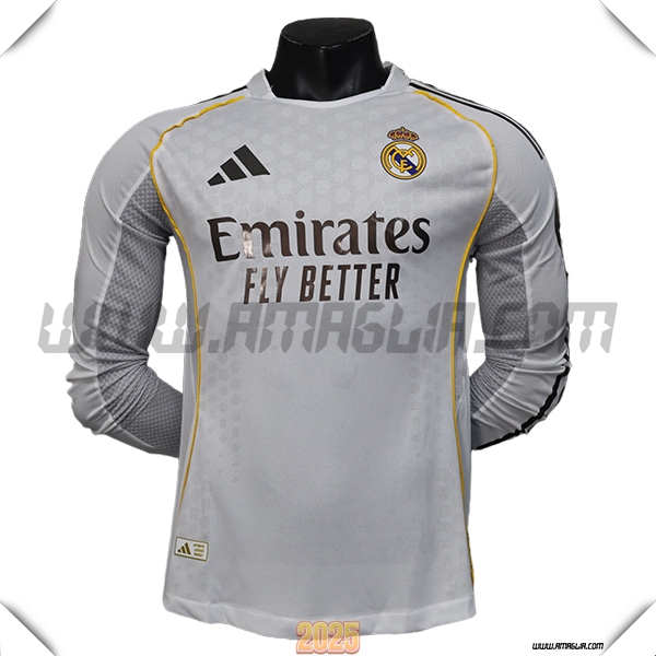 Prima Maglia Calcio Real Madrid Maniche lunghe Versione trapelata 2025 2026
