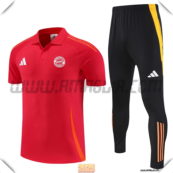 Kit Maglia Polo Bayern Monaco Rosso 2025 2026