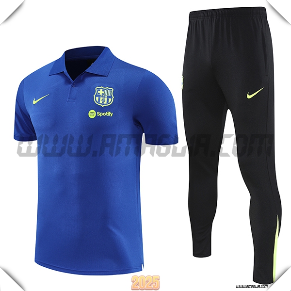 Kit Maglia Polo FC Barcellona Blu Reale 2025 2026