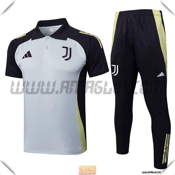 Kit Maglia Polo Juventus Grigio/Nero 2025 2026