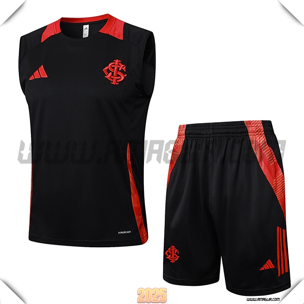 Kit Canotta Allenamento Internacional Nero/Rosso 2025 2026
