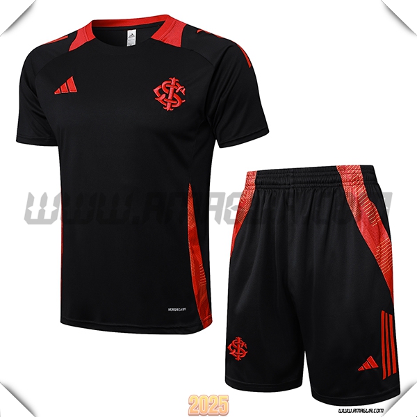 Kit Maglia Allenamento Internacional Nero/Rosso 2025 2026