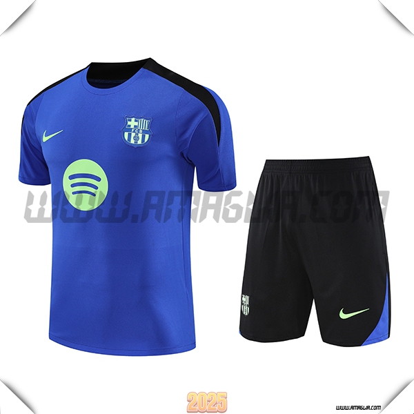 Kit Maglia Allenamento FC Barcellona Blu/Nero/Verde 2025 2026