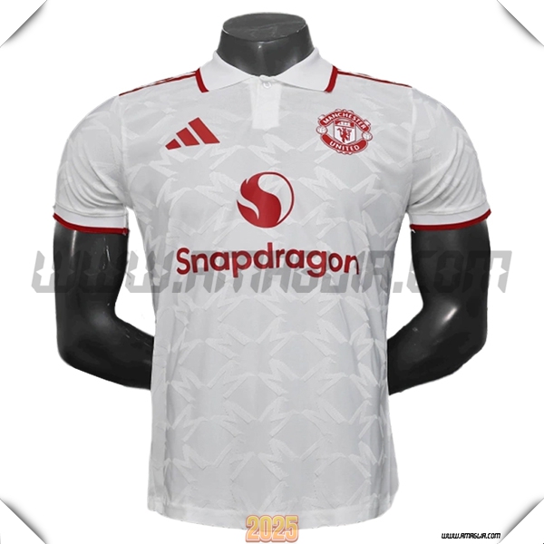 Maglia Polo Manchester United Bianco/Rosso 2025 2026