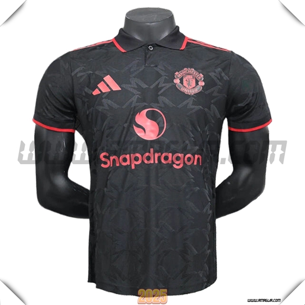 Maglia Polo Manchester United Nero/Rosso 2025 2026