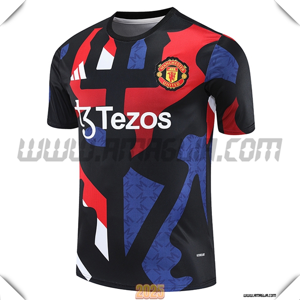 T Shirt Allenamento Manchester United Nero/Blu/Rosso 2025 2026