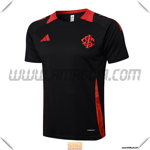 T Shirt Allenamento Internacional Nero/Rosso 2025 2026
