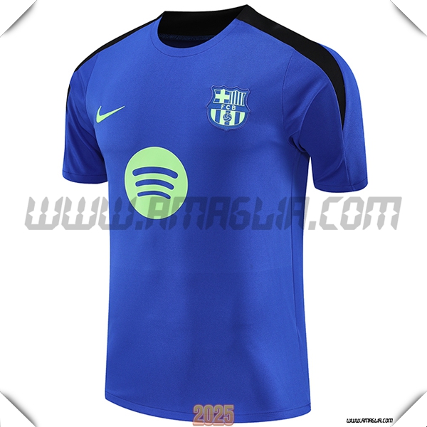 T Shirt Allenamento FC Barcellona Blu/Nero/Verde 2025 2026