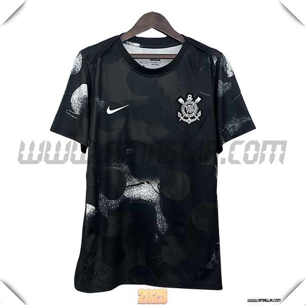 T Shirt Allenamento Corinthians Nero/Bianco 2025 2026