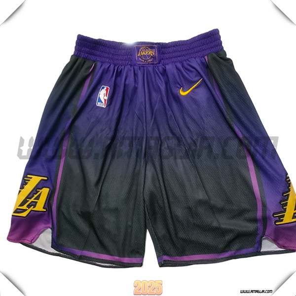 Pantaloncini NBA Los Angeles Lakers 2025/26 viola/Nero
