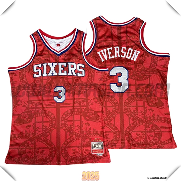 Maglia Philadelphia 76ers (IVERSON #3) 2025/26 Rosso