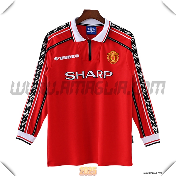 Prima Maglia Retro Manchester United Maniche lunghe 1998/1999