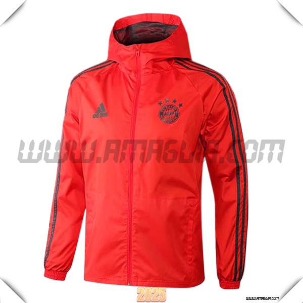 Giacca A Vento Bayern Monaco Rosso/Nero 2025 2026