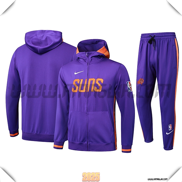 Giacca Con Cappuccio Tuta Giacca A Vento Phoenix Suns viola/Arancia 2025 2026