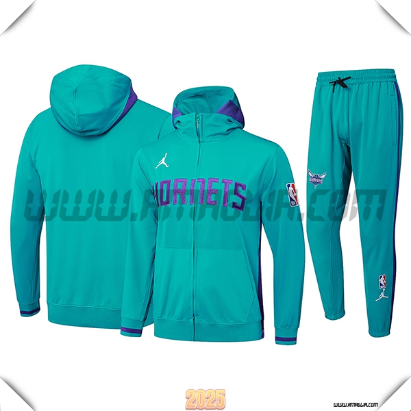 Giacca Con Cappuccio Tuta Giacca A Vento Charlotte Hornets Verde/viola 2025 2026