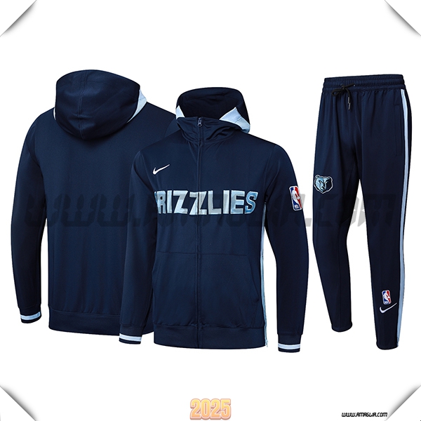 Giacca Con Cappuccio Tuta Giacca A Vento Memphis Grizzlies Blu Reale 2025 2026