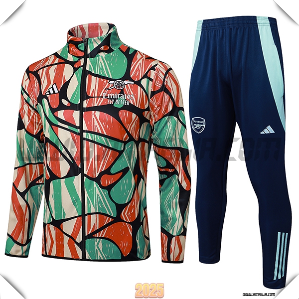 Tuta Calcio Giacca Arsenal Verde/Rosso/Giallo 2025 2026