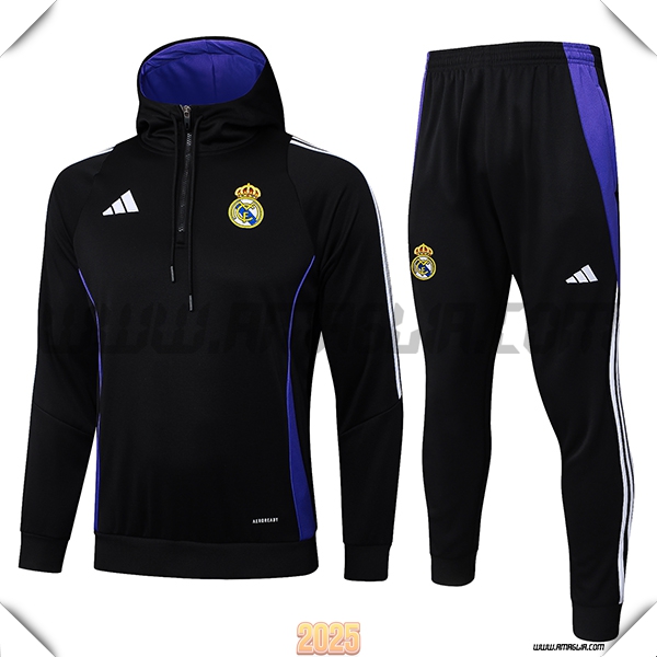 Giacca Con Cappuccio Tuta Real Madrid Nero 2025 2026