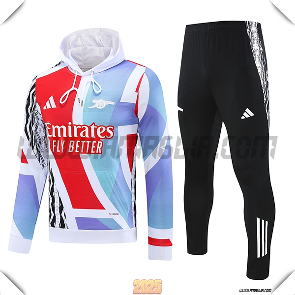 Giacca Con Cappuccio Tuta Arsenal Bianco/Rosso/Blu 2025 2026