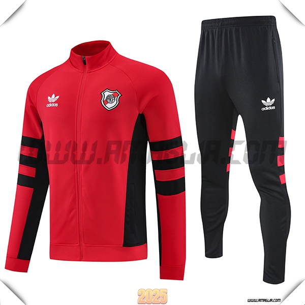 Tuta Calcio Giacca River Plate Rosso/Nero 2025 2026