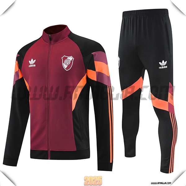 Tuta Calcio Giacca River Plate Rosso/Nero/Arancia 2025 2026