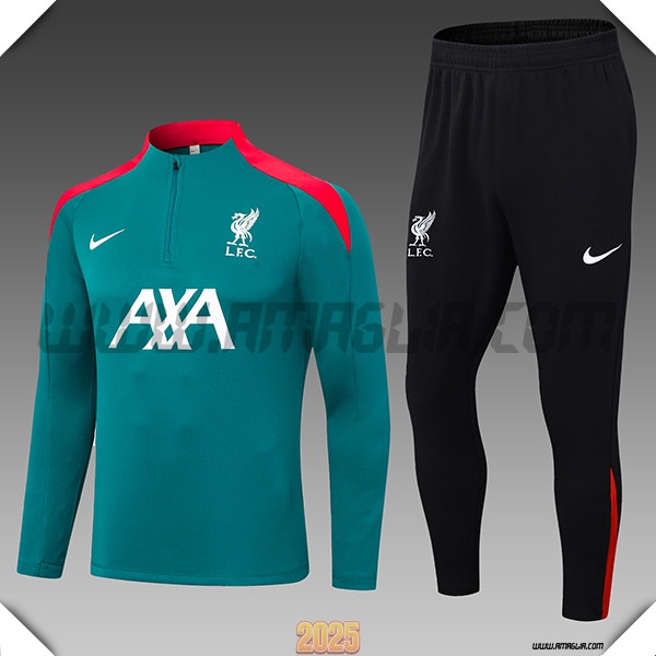 Tuta Calcio FC Liverpool Bambino Verde/Rosso 2025 2026