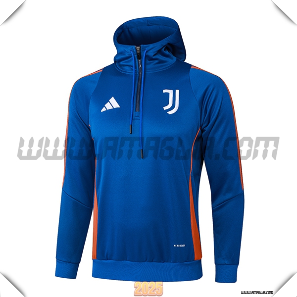 Felpa Allenamento Cappuccio Juventus Blu/Arancia 2025 2026