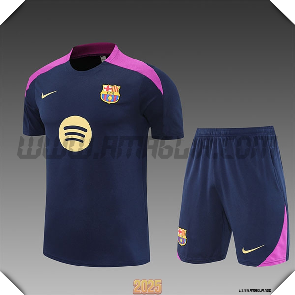 Kit Maglia Allenamento FC Barcellona Bambino Blu Reale 2025 2026