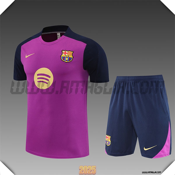 Kit Maglia Allenamento FC Barcellona Bambino viola 2025 2026