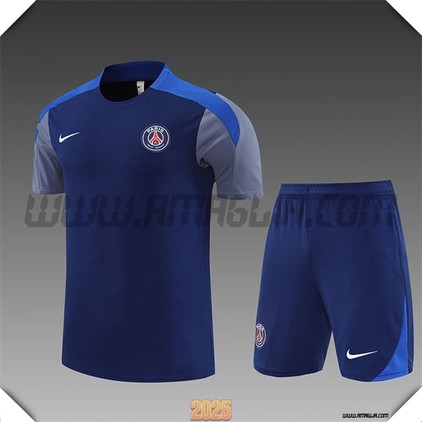Kit Maglia Allenamento PSG Bambino Blu Reale 2025 2026