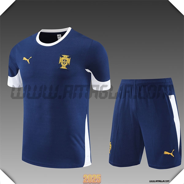 Kit Maglia Allenamento Portogallo Bambino Blu Reale 2025 2026