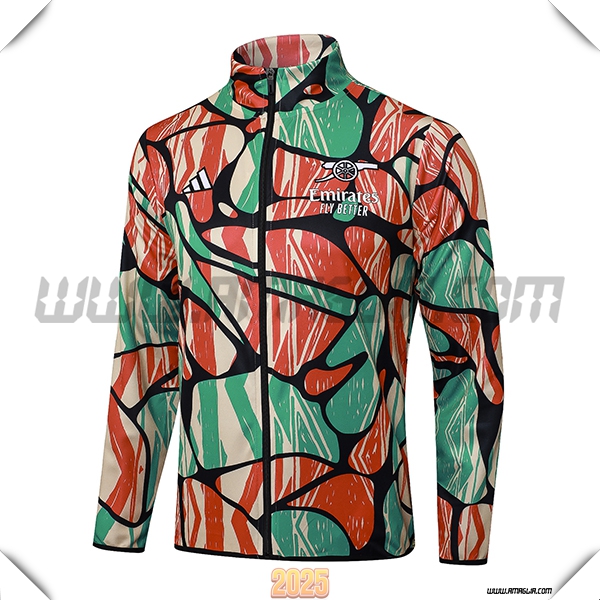 Giacca Calcio Arsenal Verde/Rosso/Giallo 2025 2026