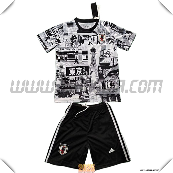 Kit Maglia Giappone Bambino Edizione Speciale 2025 2026 Bianco/Nero