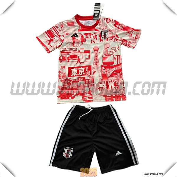 Kit Maglia Giappone Bambino Edizione Speciale 2025 2026 Rosso
