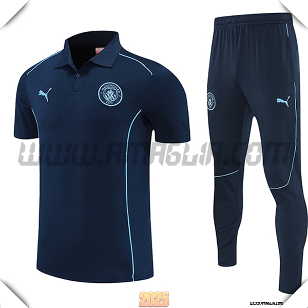 Kit Maglia Polo Manchester City Blu Reale 2025 2026