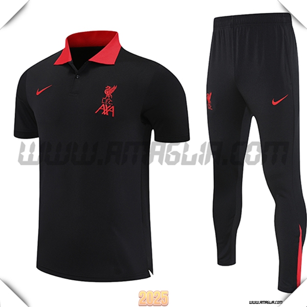 Kit Maglia Polo FC Liverpool Nero 2025 2026
