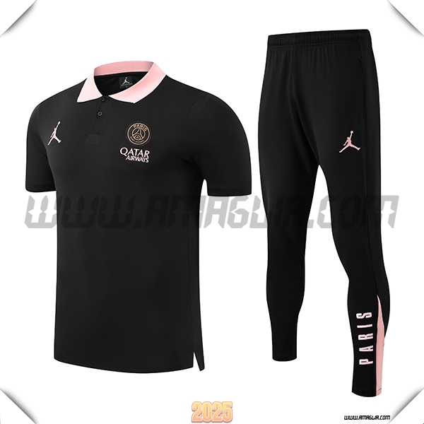 Kit Maglia Polo PSG Nero/Rosa 2025 2026