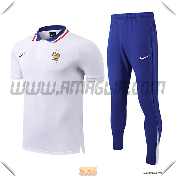 Kit Maglia Polo Francia Bianco 2025 2026