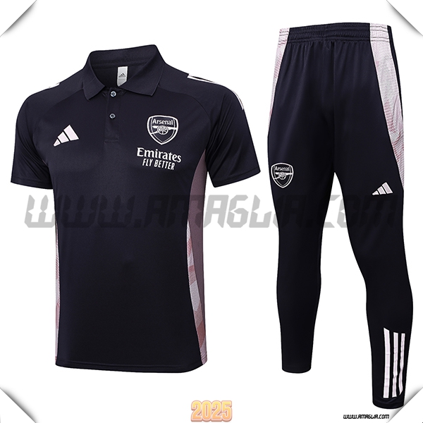 Kit Maglia Polo Arsenal Grigio Scuro 2025 2026