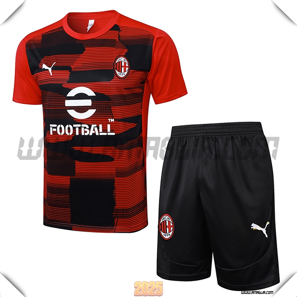 Kit Maglia Allenamento AC Milan Rosso/Nero 2025 2026
