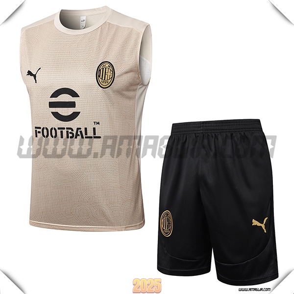 Kit Canotta Allenamento AC Milan Beige 2025 2026