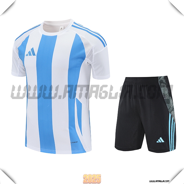 Kit Maglia Allenamento Adidas Bianco/Blu 2025 2026