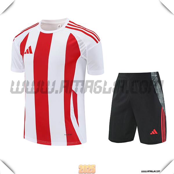 Kit Maglia Allenamento Adidas Bianco/Rosso 2025 2026