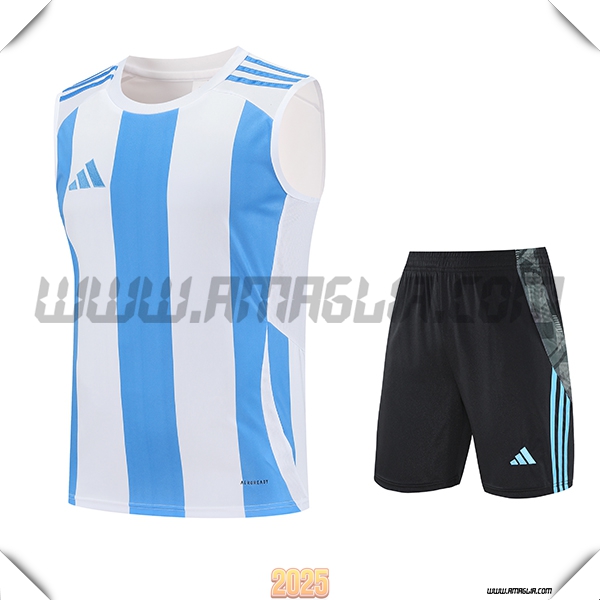 Kit Canotta Allenamento Adidas Bianco/Blu 2025 2026