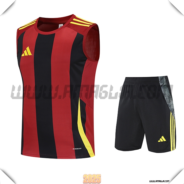 Kit Canotta Allenamento Adidas Nero/Rosso/Giallo 2025 2026