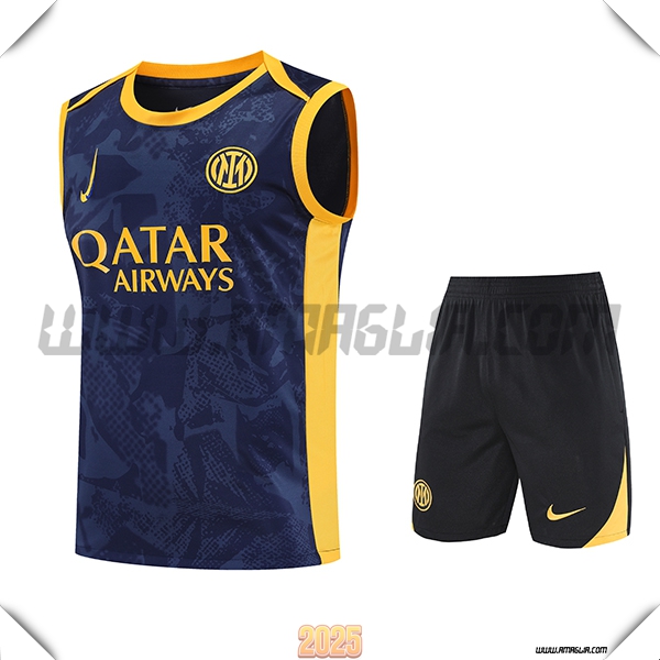 Kit Canotta Allenamento Inter Milan Blu/Giallo 2025 2026