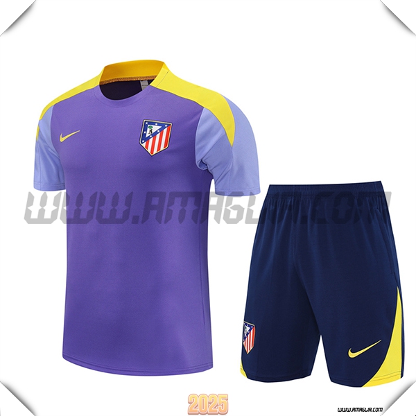 Kit Maglia Allenamento Atletico Madrid viola/Giallo 2025 2026