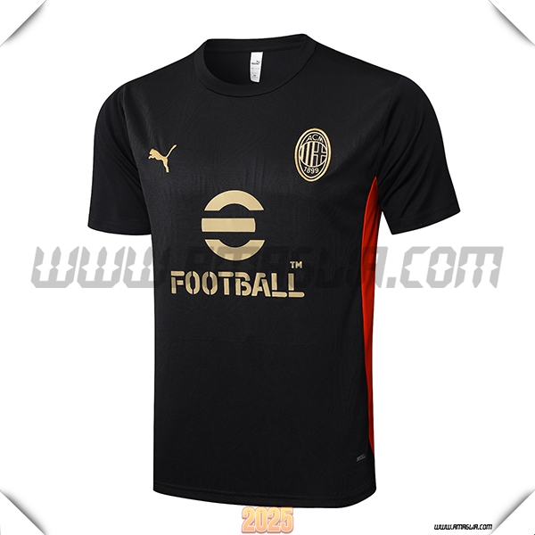 T Shirt Allenamento AC Milan Nero/Rosso 2025 2026