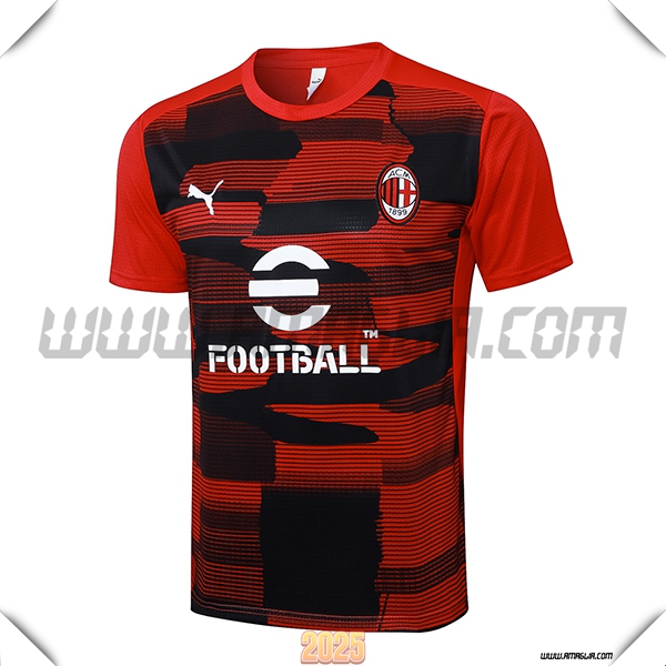 T Shirt Allenamento AC Milan Rosso/Nero 2025 2026