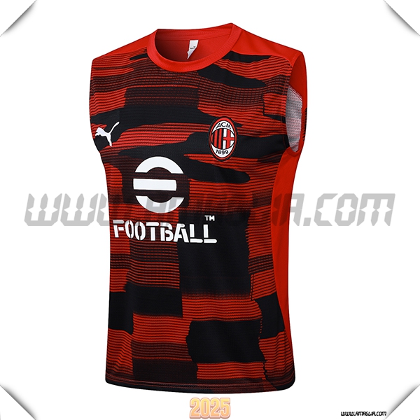 Canotta Allenamento AC Milan Rosso/Nero 2025 2026